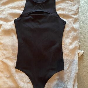 Abercrombie & Fitch Black Tank Bodysuit With Cutout Size XS